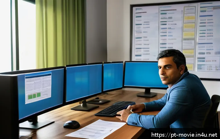 영화 프로듀서가 알아야 할 법률 - A professional film producer in a modern Brazilian studio office, surrounded by screens showing copy...
